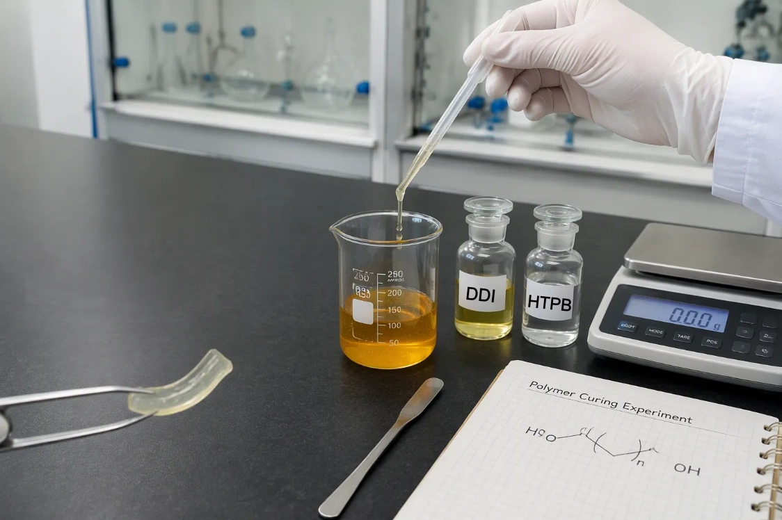 Dimeryl Diisocyanate (DDI) được sử dụng l&agrave;m chất đ&oacute;ng rắn cho hệ thống chất kết d&iacute;nh HTPB